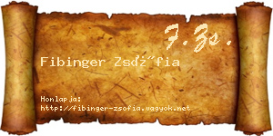 Fibinger Zsófia névjegykártya